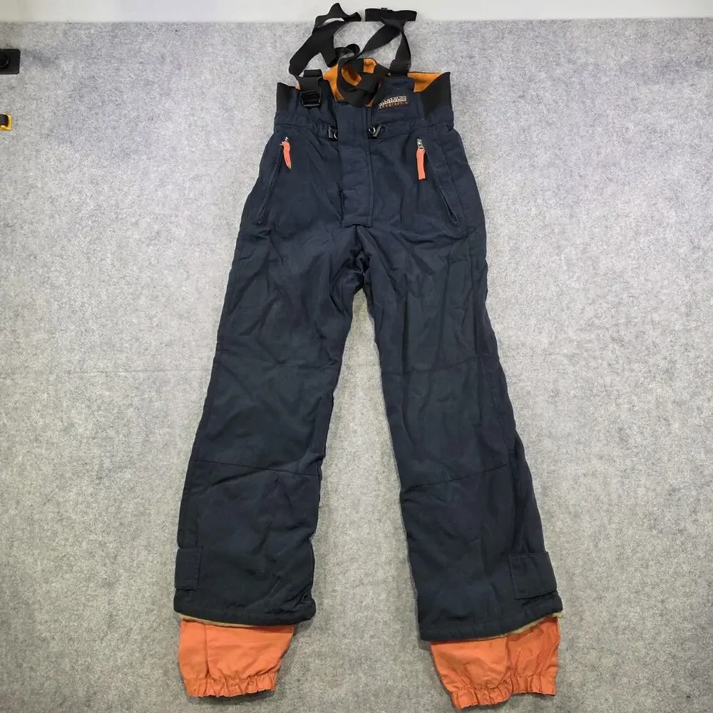 Napapijri Geographic Snow Pants Mens Small Blue Insulated Ski‎ Bib Suspenders